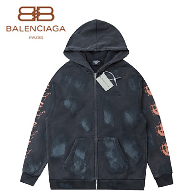 BALENCIAGA-08302 발렌시아가 블랙 프린트 장식 후드 재킷 남여공용