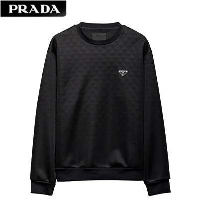 PRADA-UJL67B 프라다 블랙 트라이앵글 로고 스웨트셔츠 남성용