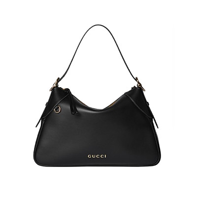 GUCCI-815217 1000 구찌 블랙 가죽 GG 엠블럼 미디엄 숄더백