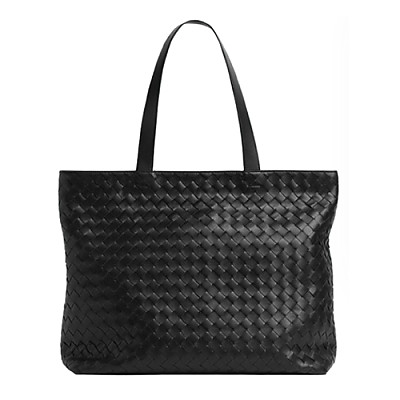 BOTTEGA VENETA-786666 보테가 베네타 블랙 라지 인트레치아토 지퍼 토트 백