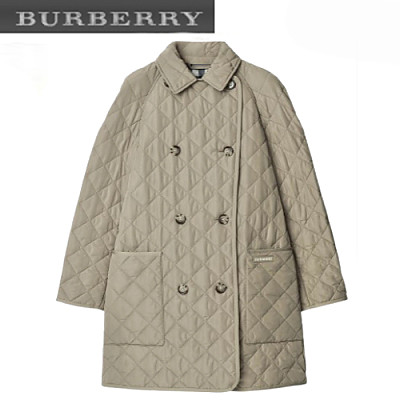 BURBERRY-12221 버버리 베이지 나일론 퀄팅 코트 여성용