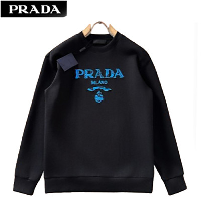 PRADA-01089 프라다 블랙 아플리케 장식 스웨트셔츠 남성용