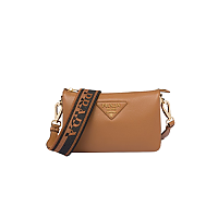 PRADA-1BH194 프라다 블랙 레터링 트라이앵글 로고 숄더백