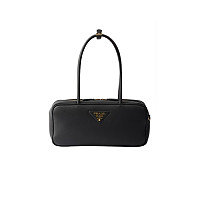 PRADA-1BB126 프라다 그레이 미디엄 가죽 탑 핸들 백