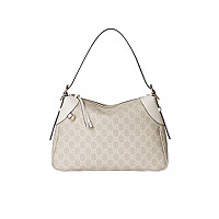 GUCCI-815216 9758 구찌 베이지/브라운 GG 엠블럼 미디엄 숄더백