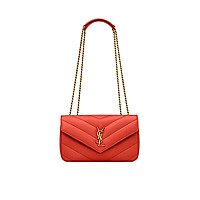 SAINT LAURENT-801437 생 로랑 레드 마틀라세 램스킨 loulou 스몰백