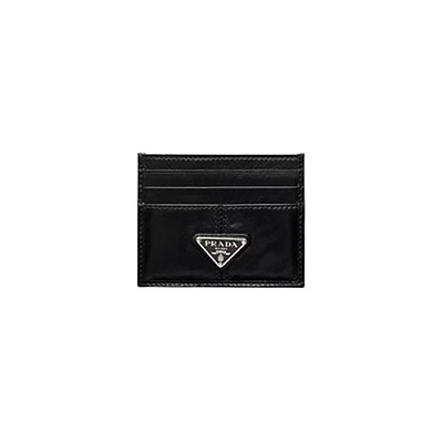 PRADA-2MC025 프라다 블랙 송아지 가죽 카드 지갑