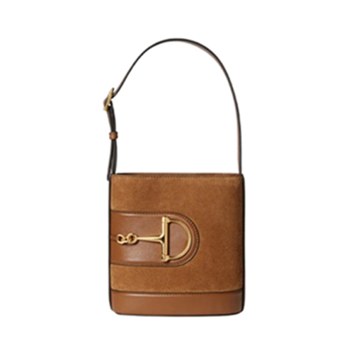 GUCCI-833665 2718 구찌 브라운 스웨이드 구찌 73 스몰 버킷백