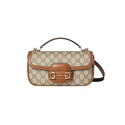 GUCCI-815206 8759 구찌 베이지/레드 구찌 홀스빗 1955 스몰 탑 핸들백