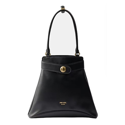 PRADA-1BG567 프라다 블랙 미디엄 송아지 가죽 토트백