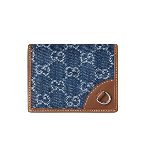 GUCCI-820692 4243 구찌 블루 데님 GG 엠블럼 미니 지갑