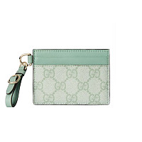 GUCCI-819121 9641 구찌 화이트 GG 엠블럼 스트랩 카드 케이스