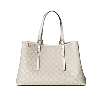 GUCCI-815213 1000 구찌 블랙 가죽 GG 엠블럼 미디엄 토트백