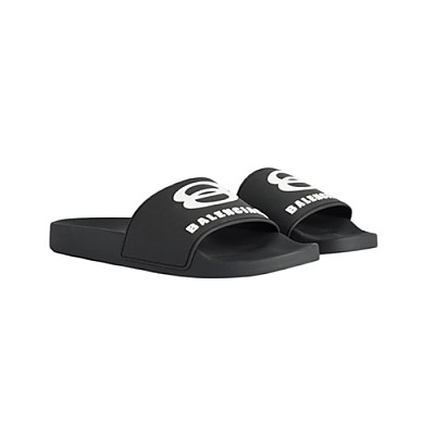 BALENCIAGA-689031 발렌시아가 블랙 풀 슬라이드 샌들 남여공용