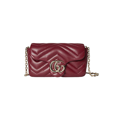 GUCCI-841290 2718 구찌 브라운 가죽 GG 마몽 미니 숄더백