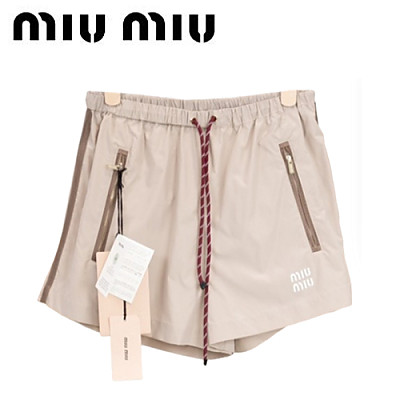 MIUMIU-060310 미우미우 베이지 나일론 쇼츠 여성용