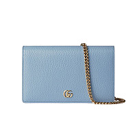 GUCCI-497985 4041 구찌 블루 GG 마몽 체인 바이컬러 지갑
