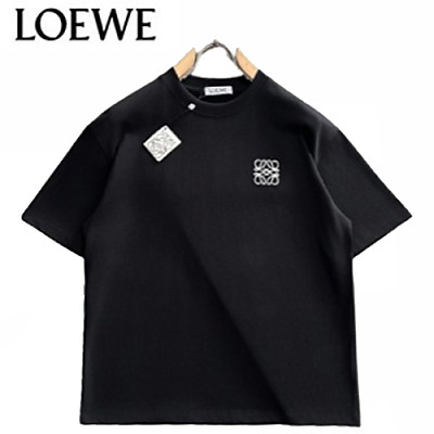LOEWE-06262 로에베 화이트 아플리케 장식 티셔츠 남성용