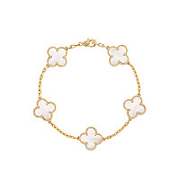 VAN CLEEF ARPELS-VCARA4 반클리프 옐로우 골드/핑크 빈티지 알함브라 브레이슬릿