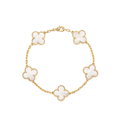 VAN CLEEF ARPELS-VCARF4 반클리프 실버/블랙 빈티지 알함브라 브레이슬릿