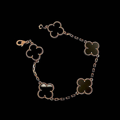VAN CLEEF ARPELS-VCARF4 반클리프 실버/블랙 빈티지 알함브라 브레이슬릿