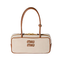 MIUMIU-5BB173 미우미우 코냑 송아지 가죽 보 백