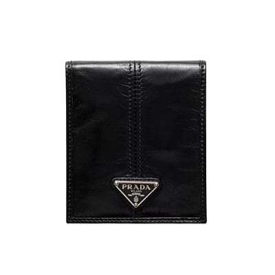 [스페셜오더]PRADA-2MO513 프라다 인타르시아 크로커다일가죽 장식 블랙 반지갑