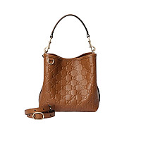 GUCCI-815118 1000구찌 블랙 가죽 GG 엠블럼 미니 버킷백