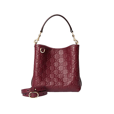 GUCCI-815118 9741 구찌 베이지/블랙 GG 엠블럼 미니 버킷백