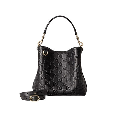 GUCCI-815118 9741 구찌 베이지/블랙 GG 엠블럼 미니 버킷백