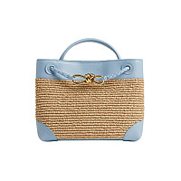 BOTTEGA VENETA-827478 보테가 베네타 화이트 라피아 스몰 안디아모