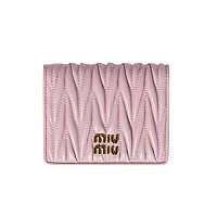 MIUMIU-5MV204 미우미우 블랙 마테라쎄 나파 가죽 반지갑