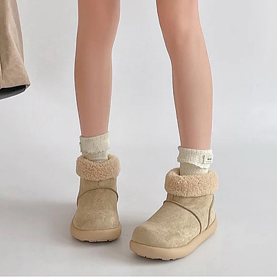 UGG-112100 어그 라운드 토우 퍼 숏 숲 플라워 스노우 부츠 여성용