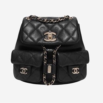 [스페셜오더]CHANEL-AS3787 샤넬 23SS 듀마 투포켓 캐비어 스몰 백팩 블랙