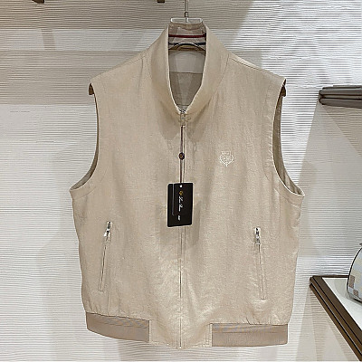 Loro Piana-03253 로로피아나 올드머니 스타일 LP 프리미엄 린넨 원단 조끼 버건디 남성용