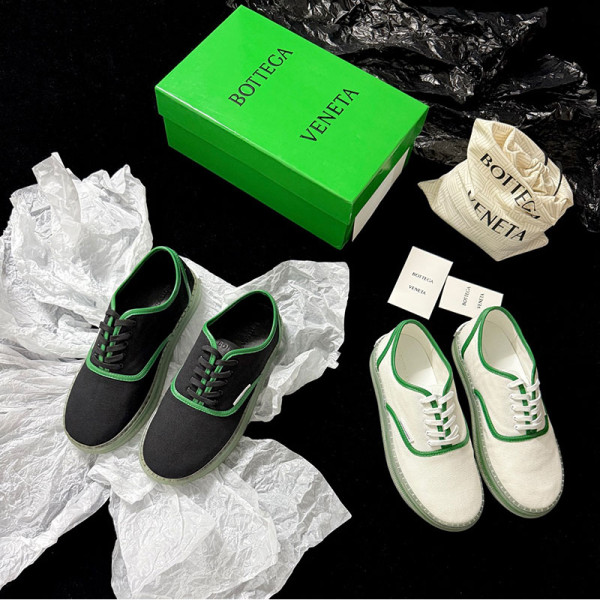 BOTTEGA VENETA-06291 보테가 보네타 2026SS 남녀공용 그린 엣지 캔버스 캐주얼 슈즈