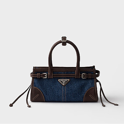 [스페셜오더]PRADA-1BA486 프라다 보니 스몰 데님 및 가죽 핸드백