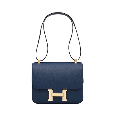 [正品완벽재현]HERMES-에르메스 사파이어 블루 앱송 Constance 콘스탄스 24 골드 하드웨어 크로스 바디백