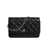 CHANEL-AP1450 샤넬 블랙 램스킨 골드볼 WOC 월릿 온 체인 19cm