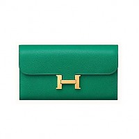 [스페셜오더]HERMES-H063626 에르메스 오렌지 앱송 Constance 콘스탄스 실버 하드웨어 롱 월릿