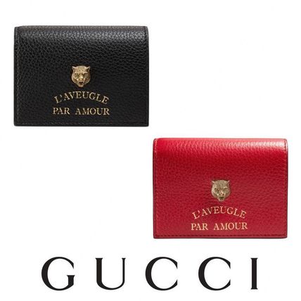 [스페셜오더]GUCCI-453169 6433 구찌 애니멀리에 펠린장식 레드 카드 케이스