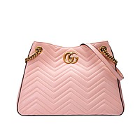 [스페셜오더]GUCCI-453569 1000 구찌 GG 마몽 미디엄 블랙 마틀라세 숄더백