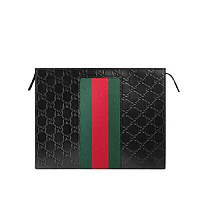 [스페셜오더]GUCCI-475316 1094 구찌 블랙가죽 스트라이프 파우치