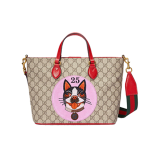 GUCCI 473887-8245 구찌 GG 수프림 캔버스 보스코 패치 장식 토트백