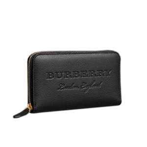 [스페셜오더]BURBERRY-40596661 버버리 엠보싱 로고 블랙 지퍼 라운드 지갑