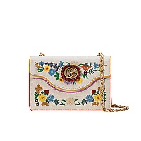 [스페셜오더]GUCCI 499617-8286 구찌 레드 가죽 플라워 자수 스몰 숄더 백