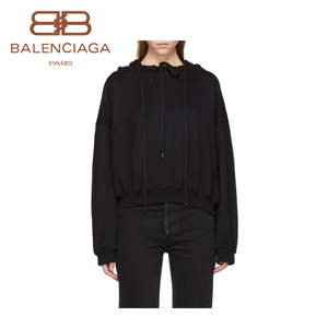 BALENCIAGA-223657 발렌시아가 블랙 멀티플 드로스트링 여성 후드 집업