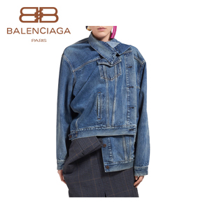 BALENCIAGA-492138 발렌시아가 풀드 블랙 데님 쟈겟 여성용