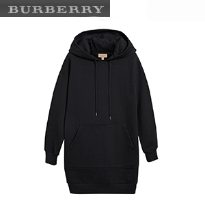 BURBERRY-40649481 버버리 블랙 엠브로이더리 후드 스웨트셔츠 드레스 여성용