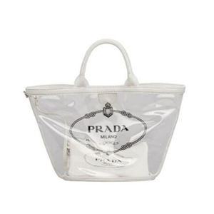 [스페셜오더]PRADA-1BG166 프라다 플렉시글라스 실크스크린 로고 화이트 핸드백